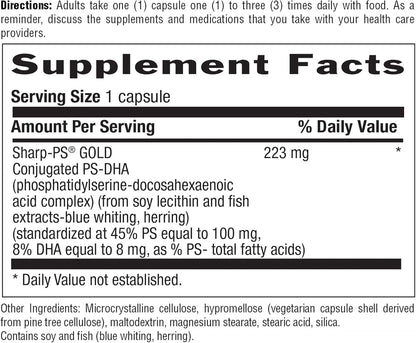 Country Life Sharp Thought - Memory & Cognitive Support Supplement with Phosphatidylserine + DHA, 60 Capsules