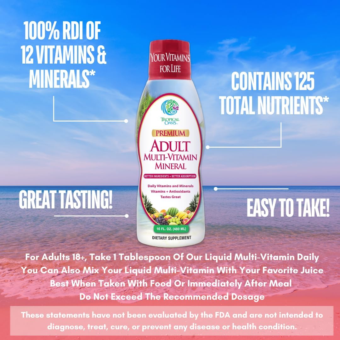 Tropical Oasis Adult Liquid Multivitamin – 125 Total Nutrients (473 ml) - görsel 4