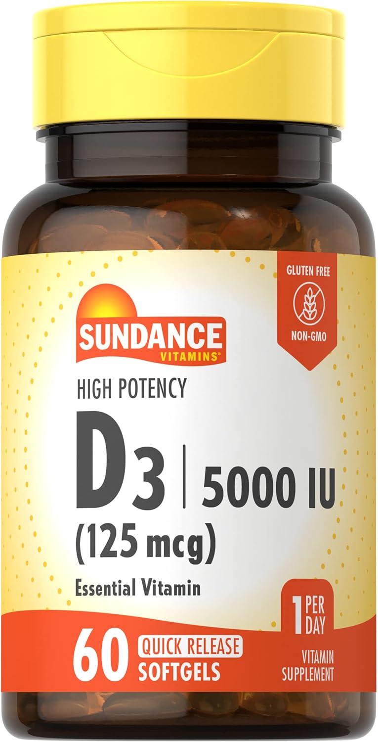 Sundance Vitamin D3 5,000 IU - 60 Quick Release Softgels - görsel 1