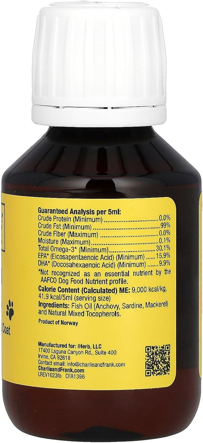 Charlie & Frank Pet Omega-3 Fish Oil for Cats & Dogs – Supports Healthy Skin & Coat, 100 ml - görsel 2