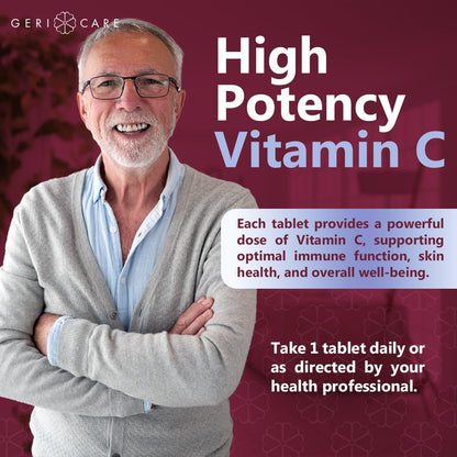 GeriCare Vitamin C 1000 mg – High Potency 100 Tablets
