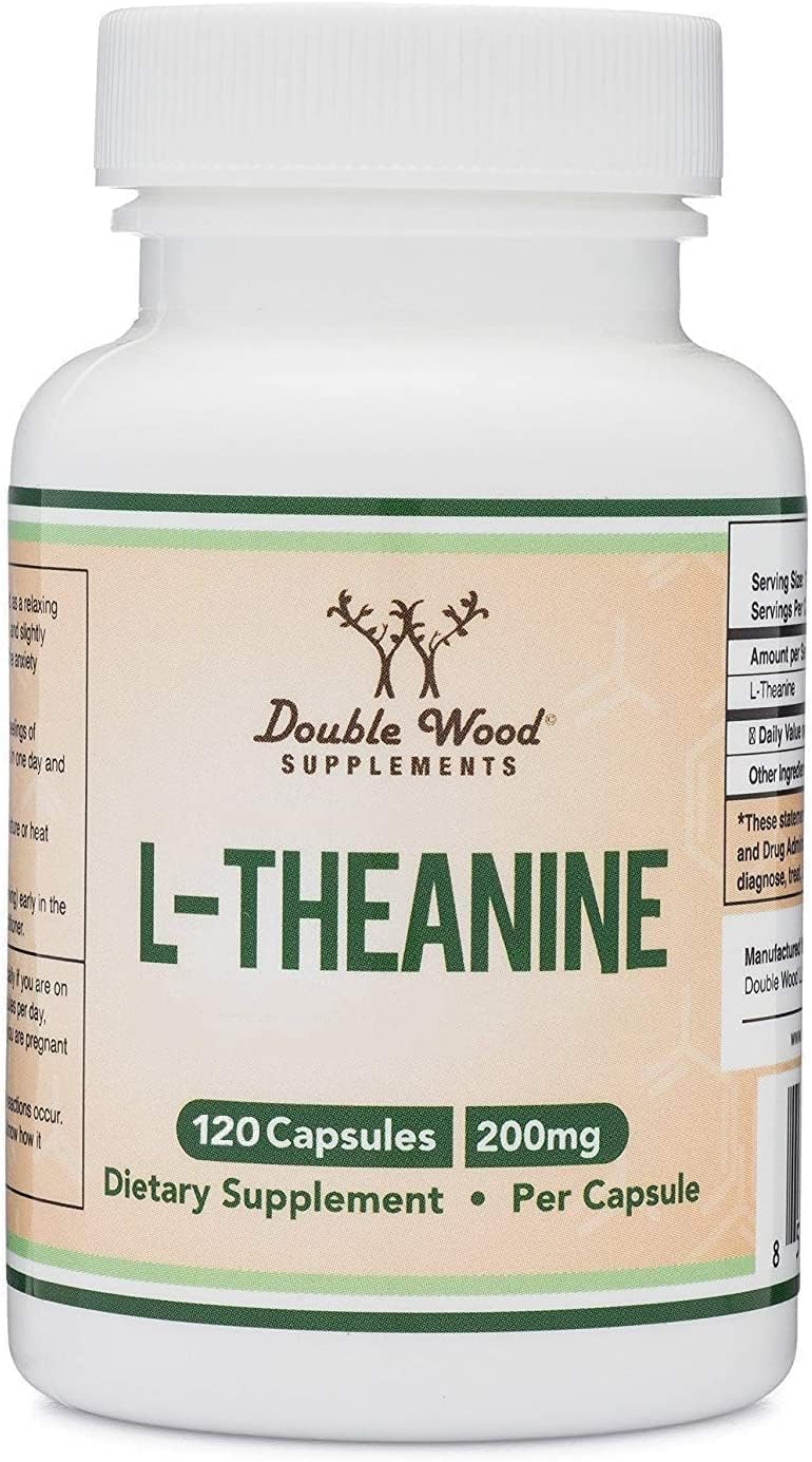 Double Wood L-Theanine 200mg Double Strength – 120 Capsules - görsel 1