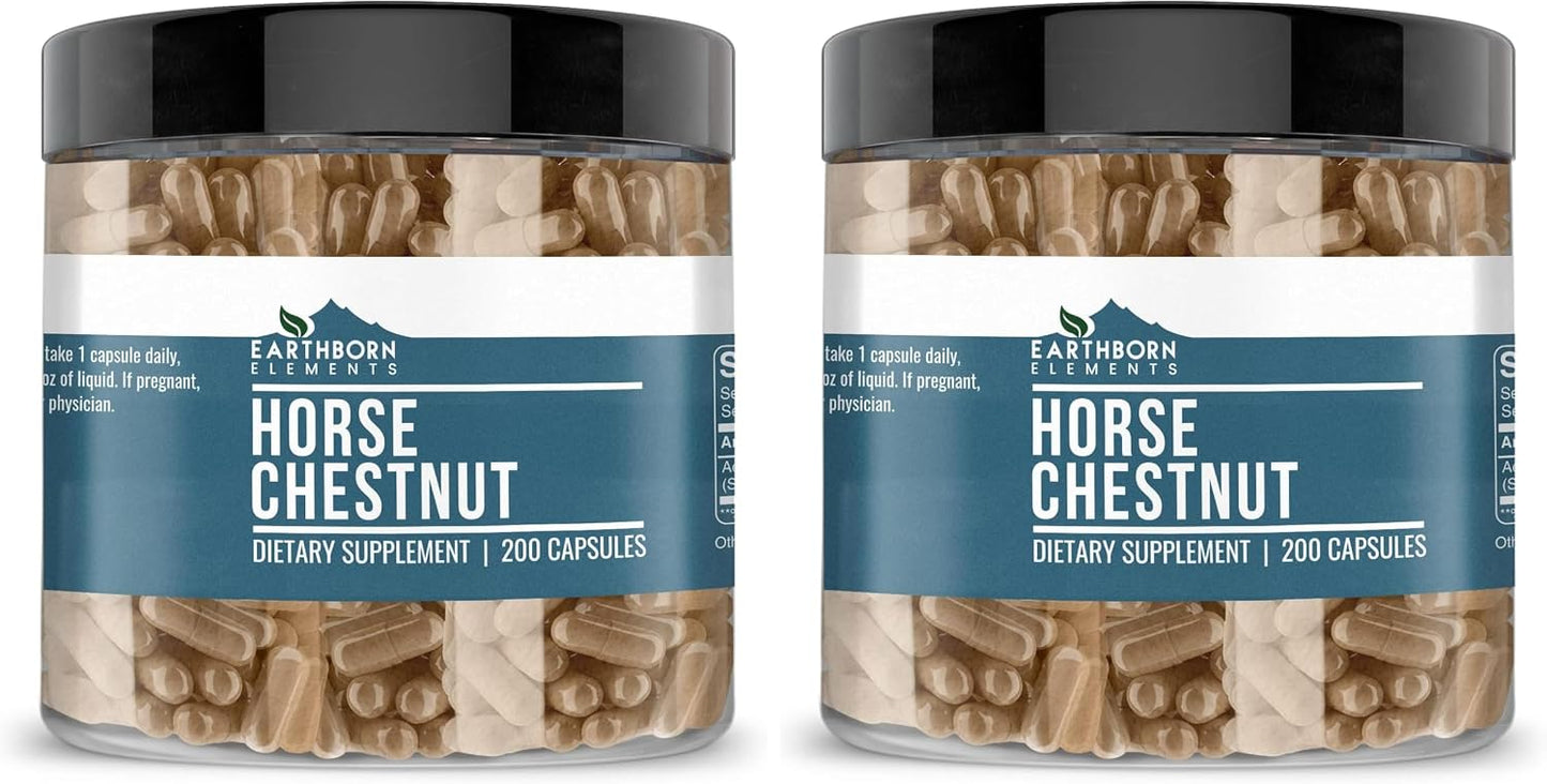 Earthborn Elements Horse Chestnut 200 Capsules, Pure & Undiluted, No Additives - görsel 8