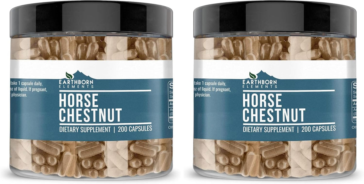 Earthborn Elements Horse Chestnut 200 Capsules, Pure & Undiluted, No Additives - görsel 8