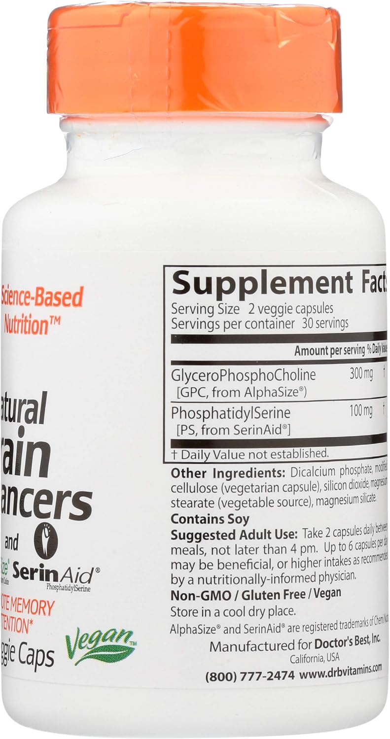 Doctor's BEST Natural Brain Enhancers, 60 Veggie Capsules - görsel 5