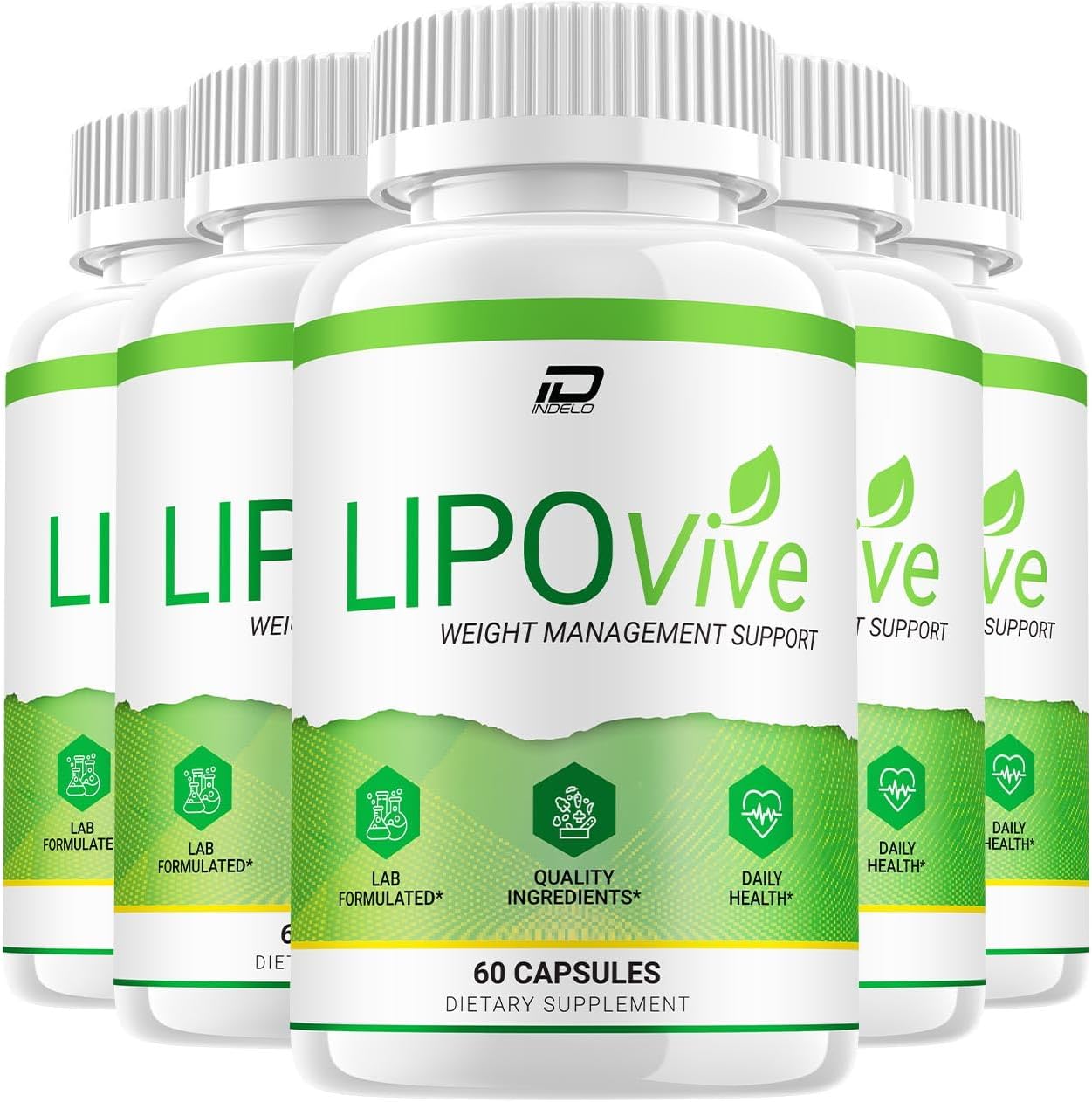 Lipo Vive Capsules - Advanced Formula Food Supplement (5 Pack, 300 Capsules) - görsel 1