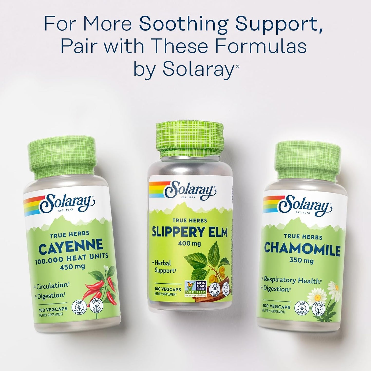 SOLARAY Slippery Elm Bark Capsules (Ulmus Rubra) 400 mg – 100 VegCaps - görsel 7