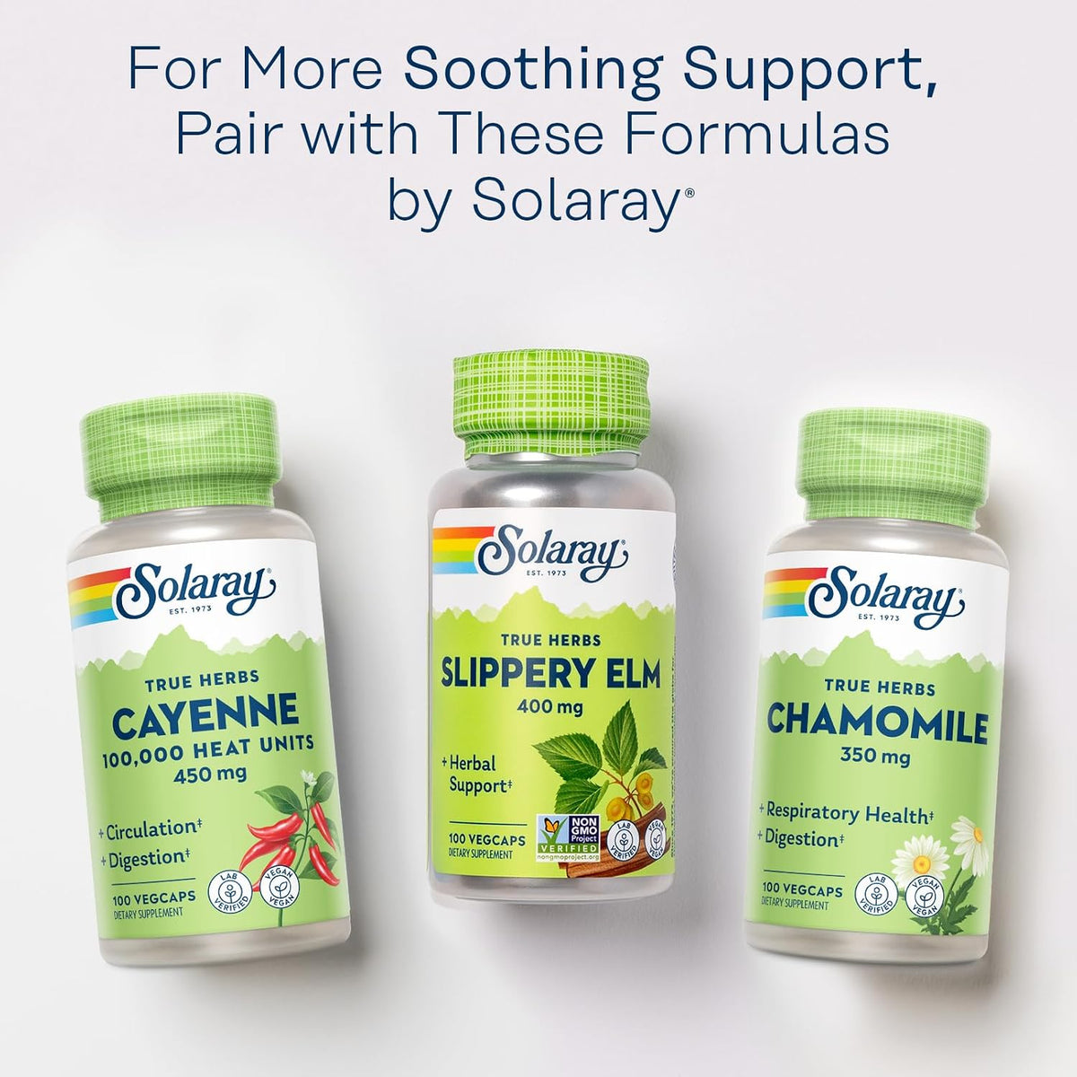 SOLARAY Slippery Elm Bark Capsules (Ulmus Rubra) 400 mg – 100 VegCaps - görsel 7
