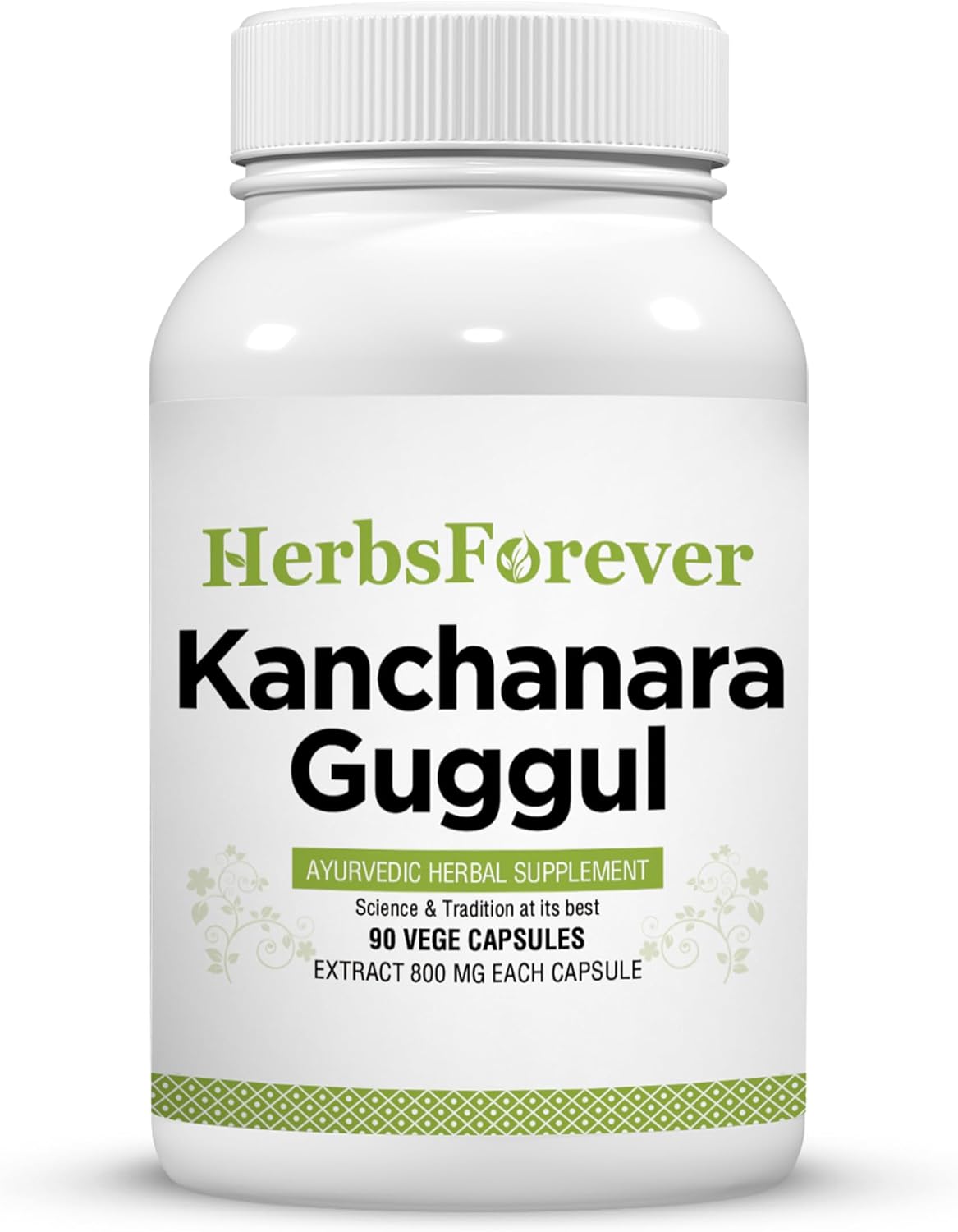 Herbsforever Kanchnara Guggul – Ayurvedic Herbal Supplement for Thyroid and Lymphatic Health, 90 Vegan Capsules - görsel 1