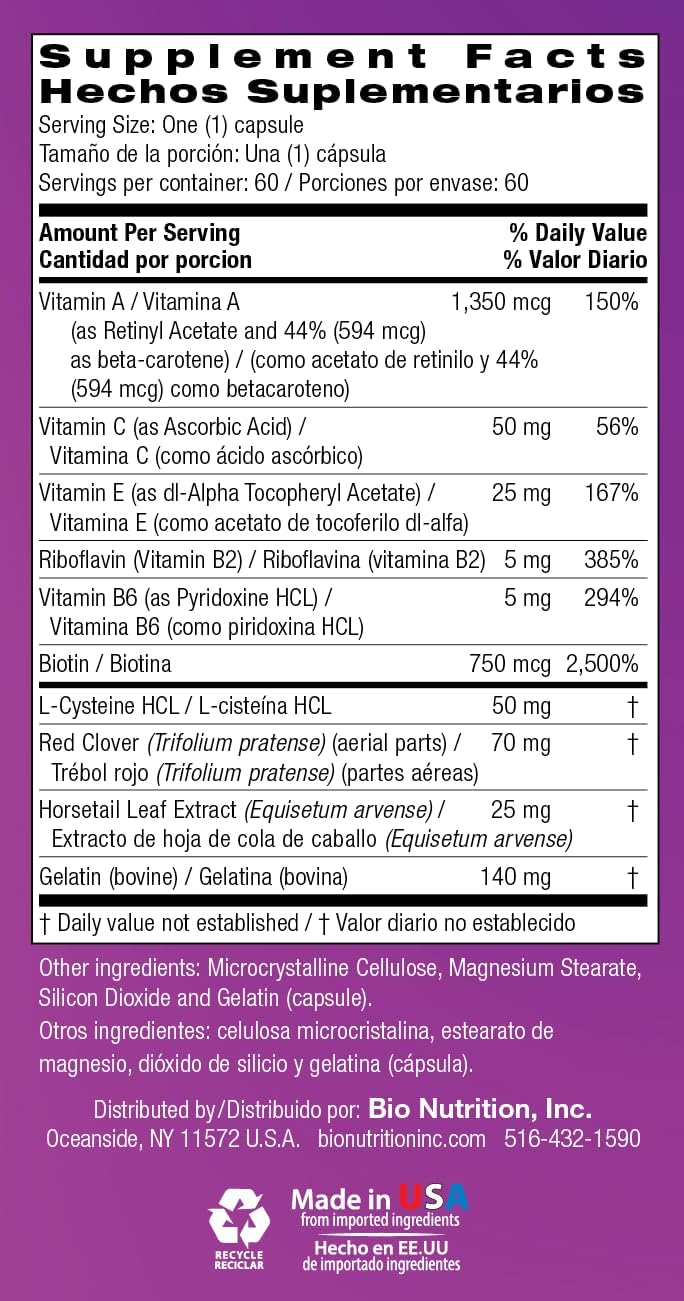 Bio Nutrition Premium Hair, Skin and Nails, 60 Capsules - görsel 7