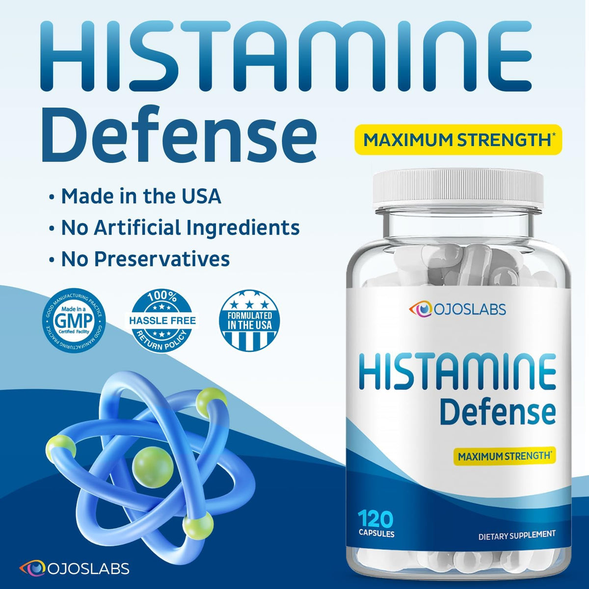 Advanced Histamine Defence - Natural D-Hist Supplement for Histamine Balance - 120 Capsules - görsel 4