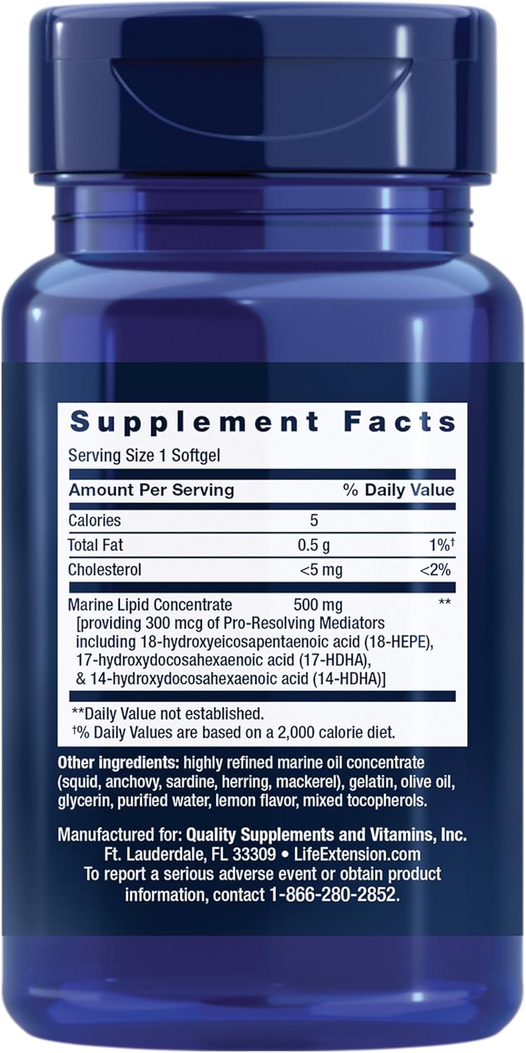 Life Extension Pro-Resolving Mediators, 18-HEPE, 17-HDHA, 14-HDHA, Supports the Body's Natural Post-inflammatory Response, 30 Softgels - görsel 5