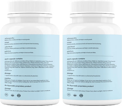 Mars Surgemax Natural Capsules with Shilajit and Safed Musli, 120 Capsules (Pack of 2)