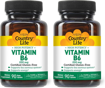 Country Life Vitamin B6 100 mg – 100 Vegan Capsules