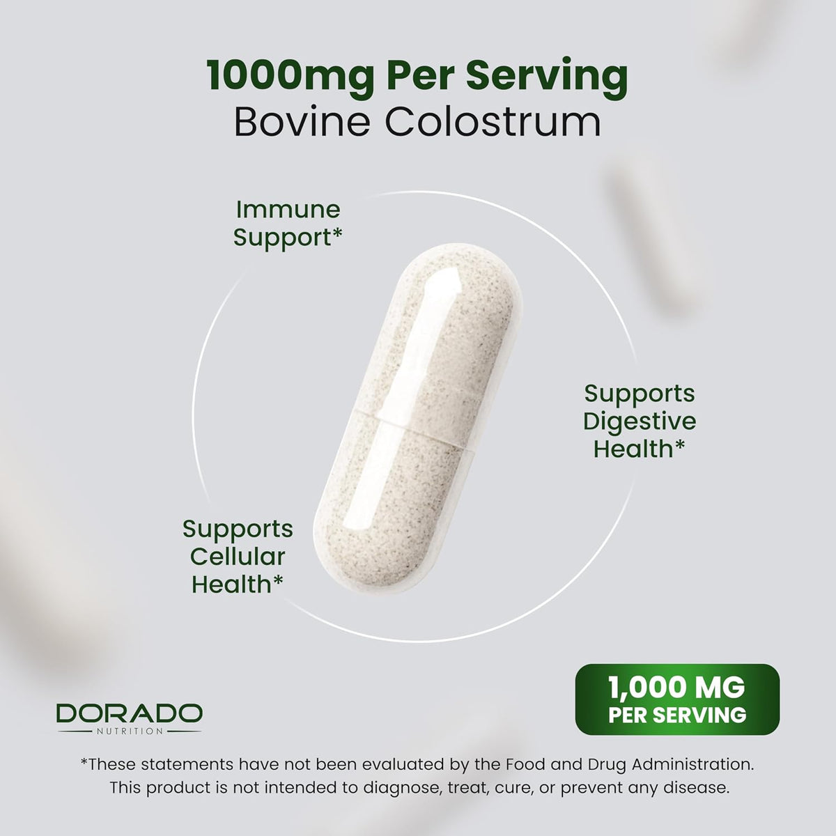 Dorado Nutrition Colostrum Supplement – 1000mg per Serving, 120 Capsules - görsel 4