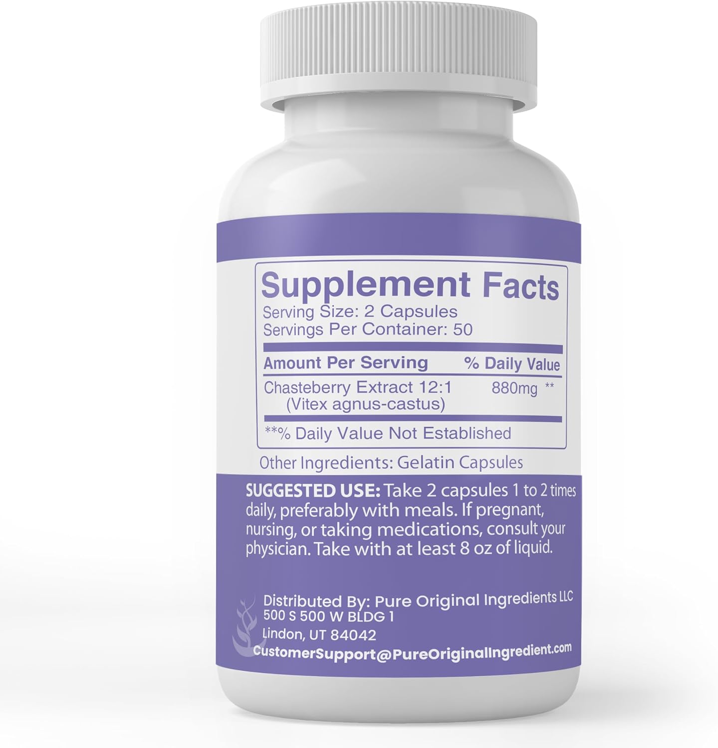 Pure Original Ingredients Chaste Tree Berry Extract, 100 Capsules - görsel 2