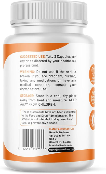 Humble Liposomal Vitamin C - Advanced Absorption Formula | Powerful Antioxidant, Immune Support, Brain Health | Non-GMO, Soya-Free, Gluten-Free, Dairy-Free