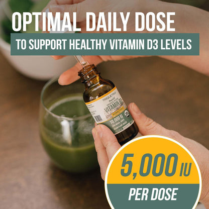 Plant-D3 Organic Vitamin D3 5000 IU - Vegan Sublingual Liquid Drops (30 ml)