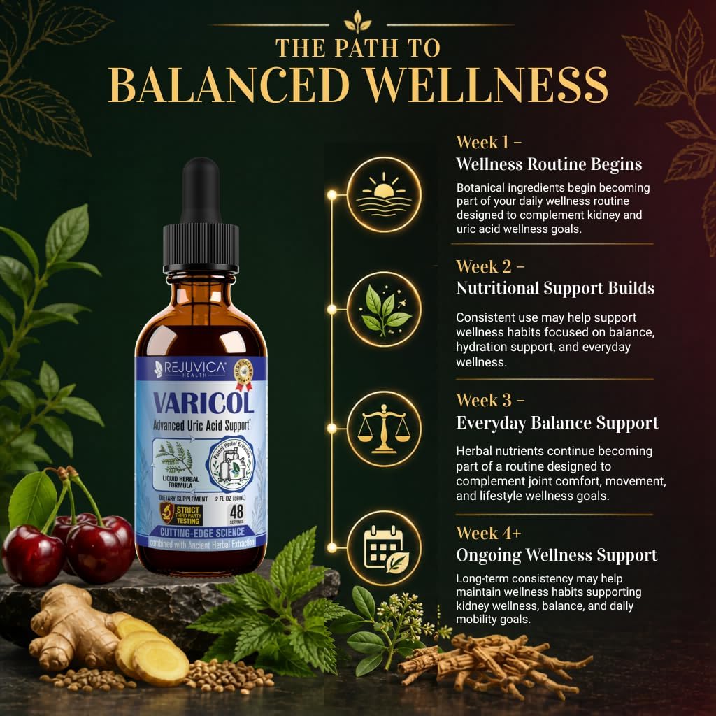 Varicol – Advanced Uric Acid Support Supplement – Liquid Formula – Tart Cherry, Chanca Piedra, Celery Seed, Ginger & More! - görsel 7