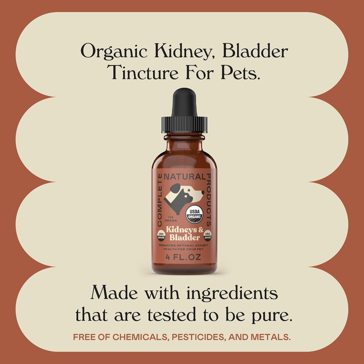 Complete Natural Products Organic Kidney & Bladder Concentrate for Pets - 4oz - Pure Organic Kidney & Bladder Concentrate - görsel 8