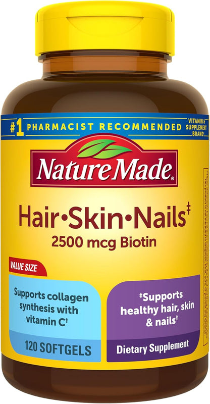 Nature Made Hair, Skin and Nails with Biotin 2500 mcg, 120 Softgels