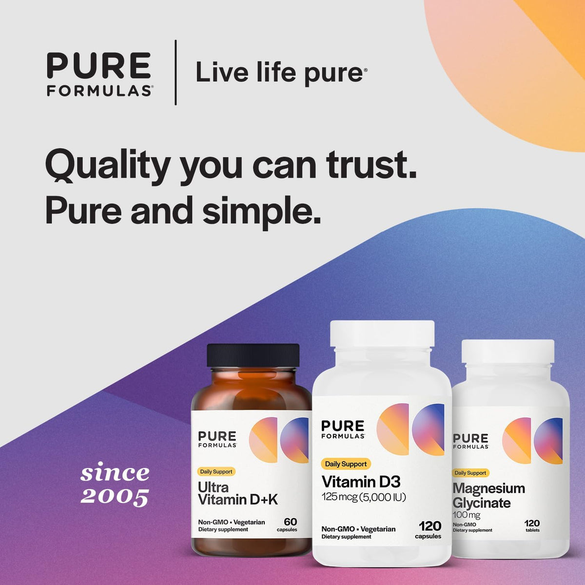 PureFormulas Vitamin D3 5,000 IU 125 mcg - Pure Vitamin D Supplement for Healthy Bone Formation, Teeth, Cardiovascular Health, and Immune Support Non-GMO - 120 Vegetarian Capsules - görsel 6
