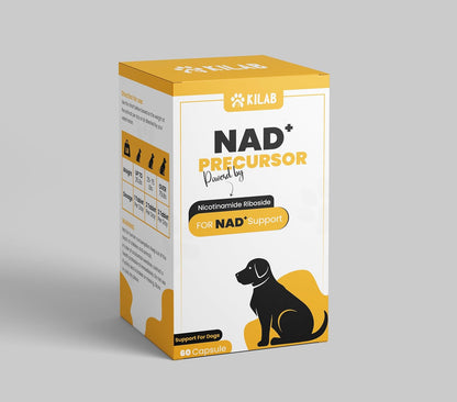 Kilab NAD+ Precursor Supplement for Dogs - 60 Capsules - Supports Healthy Ageing & Skeletal Muscle Support & Recovery - Brain, Heart, & Cellular Energy Support - Nicotinamide Riboside Chloride