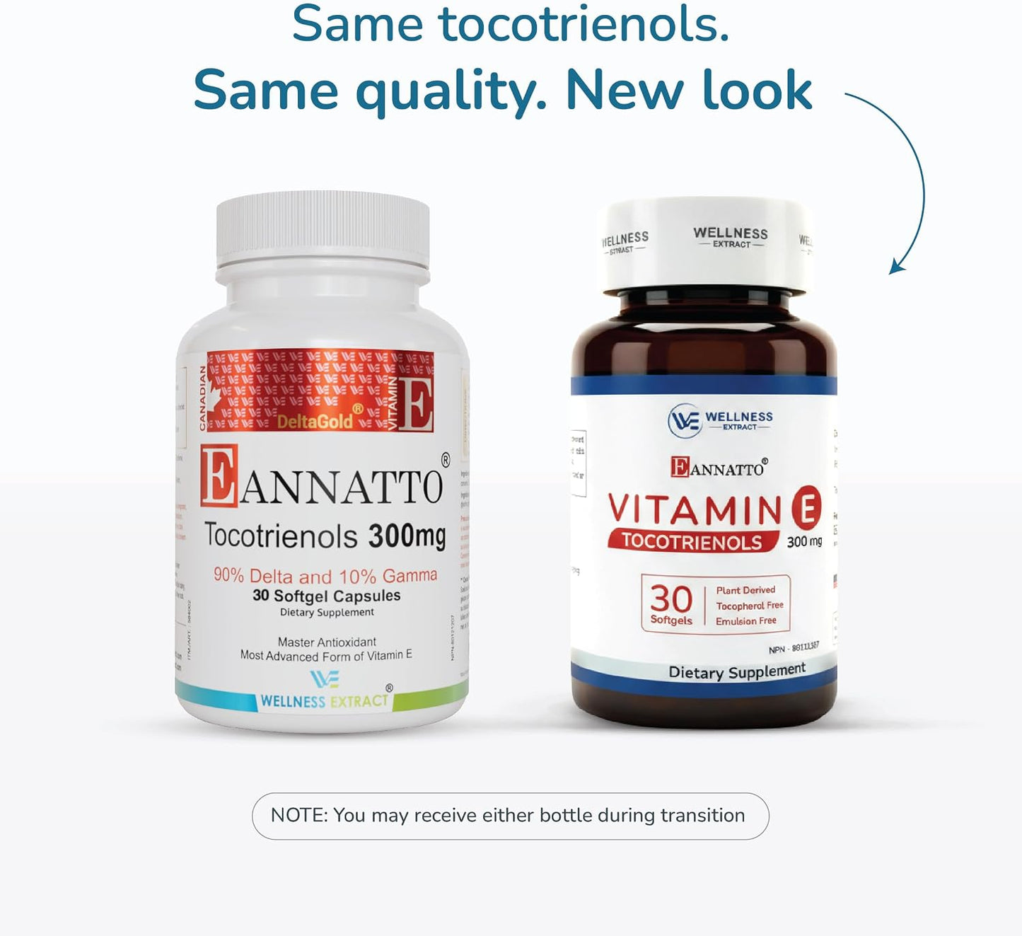 WELLNESS EXTRACT Eannatto Tocotrienols Vitamin E Supplements – Tocopherol Free, Non-GMO, Gluten-free & Antioxidant (300mg 30 Softgels) - görsel 2