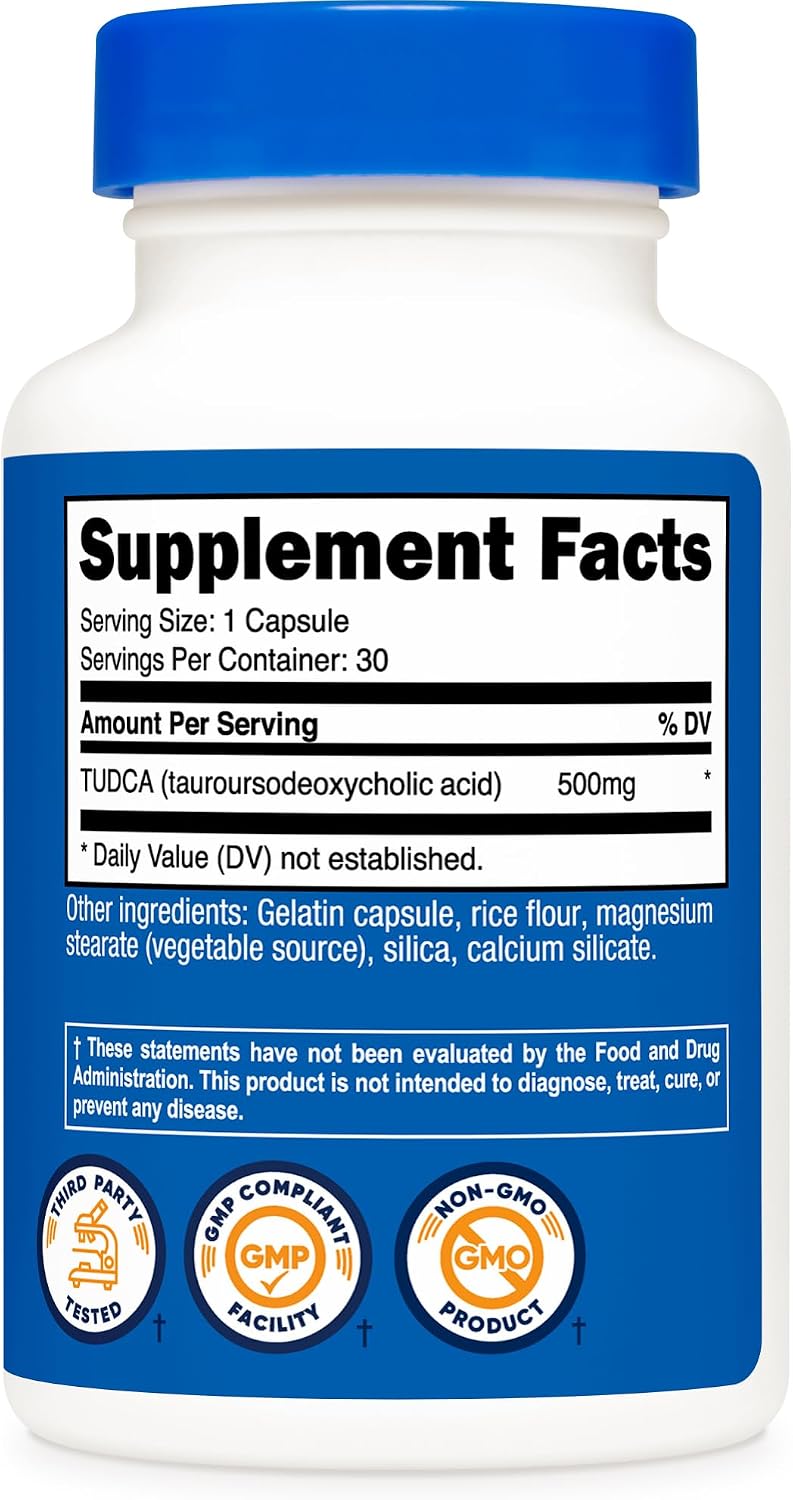 Nutricost TUDCA 500mg, 30 Capsules (Tauroursodeoxycholic Acid) - görsel 5