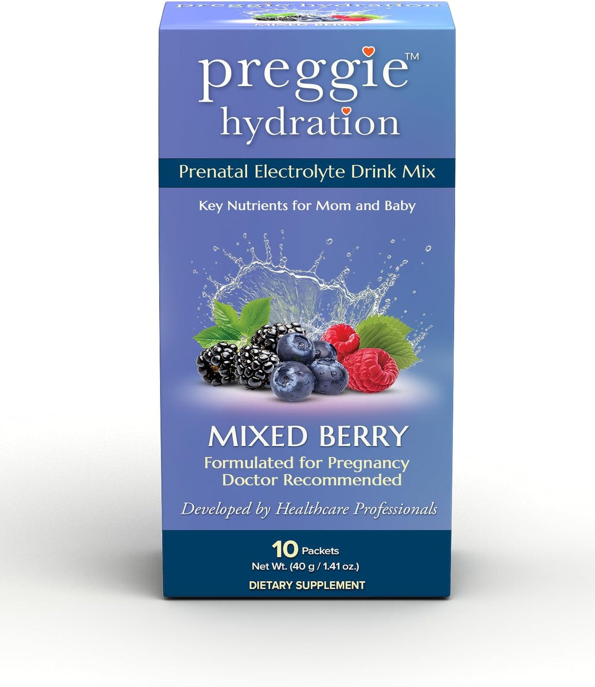 Three Lollies Preggie Hydration Packets - Mixed Berry - 10 Sachets - görsel 1