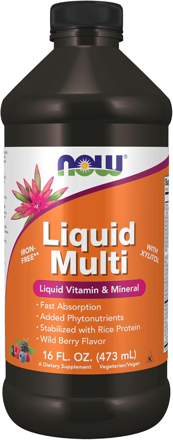 NOW Foods Liquid Multivitamin, Tropical Orange Flavour, Fast Absorption with Added Phytonutrients, 473 ml - görsel 8