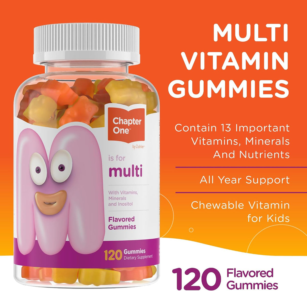 Zahler Chapter One Children's Multivitamin Gummies - 120 Count - görsel 3
