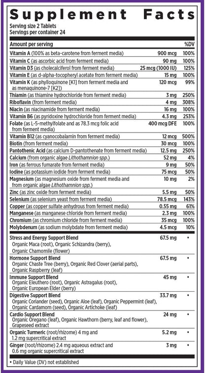 New Chapter Women's Multivitamin Advanced Formula - Whole-Food Fermented with Iron and Vitamin D3, 120 Tablets