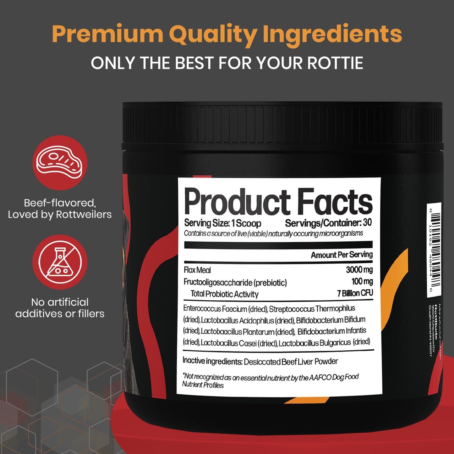Probiotics for Dogs – Natural Dog Probiotics for Digestive Health, Gut Health, Yeast, Itchy Skin & Itchy Ears – Probiotic for Dogs – Dog Probiotic Supplement for Rottweilers - görsel 5