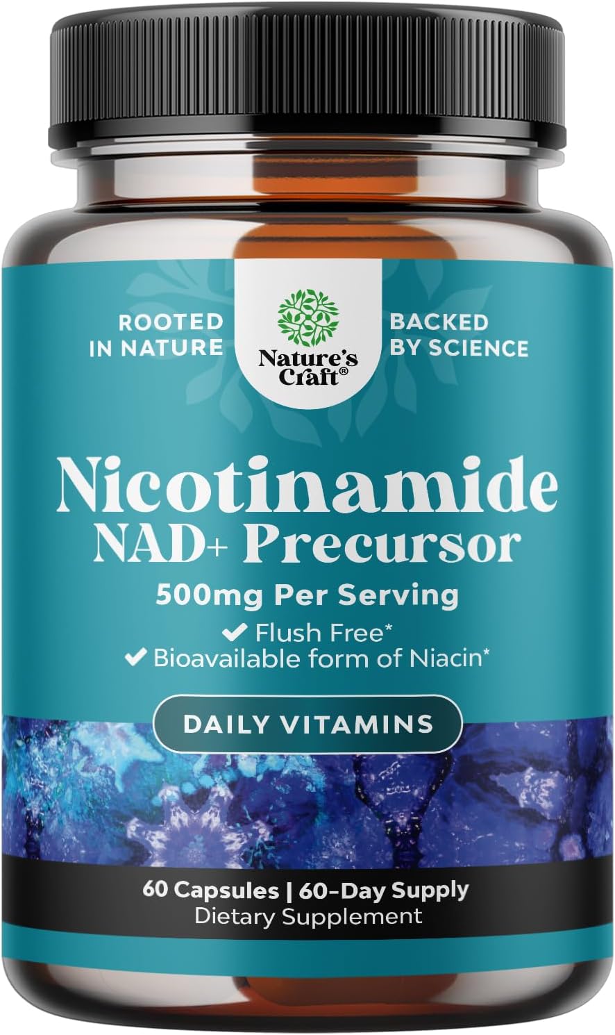 Natures Craft Niacinamide 500mg – No Flush Vitamin B3 Supplement (60 Capsules) - görsel 1