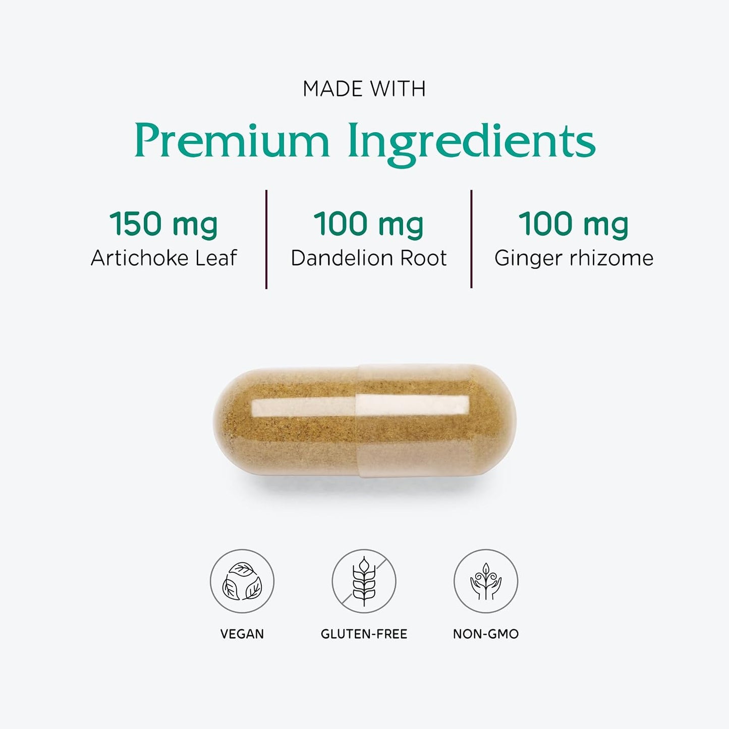 Vitanica Bitters Extra - Digestion Support Supplement with Dandelion Root, Ginger, Turmeric & Plant Enzymes - Vegan - 30 Capsules - görsel 4