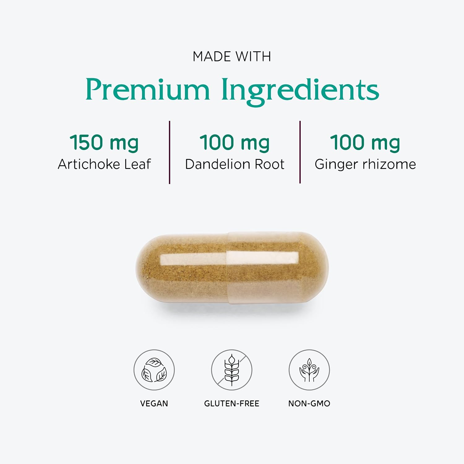 Vitanica Bitters Extra - Digestion Support Supplement with Dandelion Root, Ginger, Turmeric & Plant Enzymes - Vegan - 30 Capsules - görsel 4