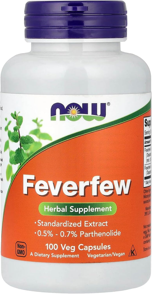 NOW Foods Feverfew Veg Capsules - 100 Capsules