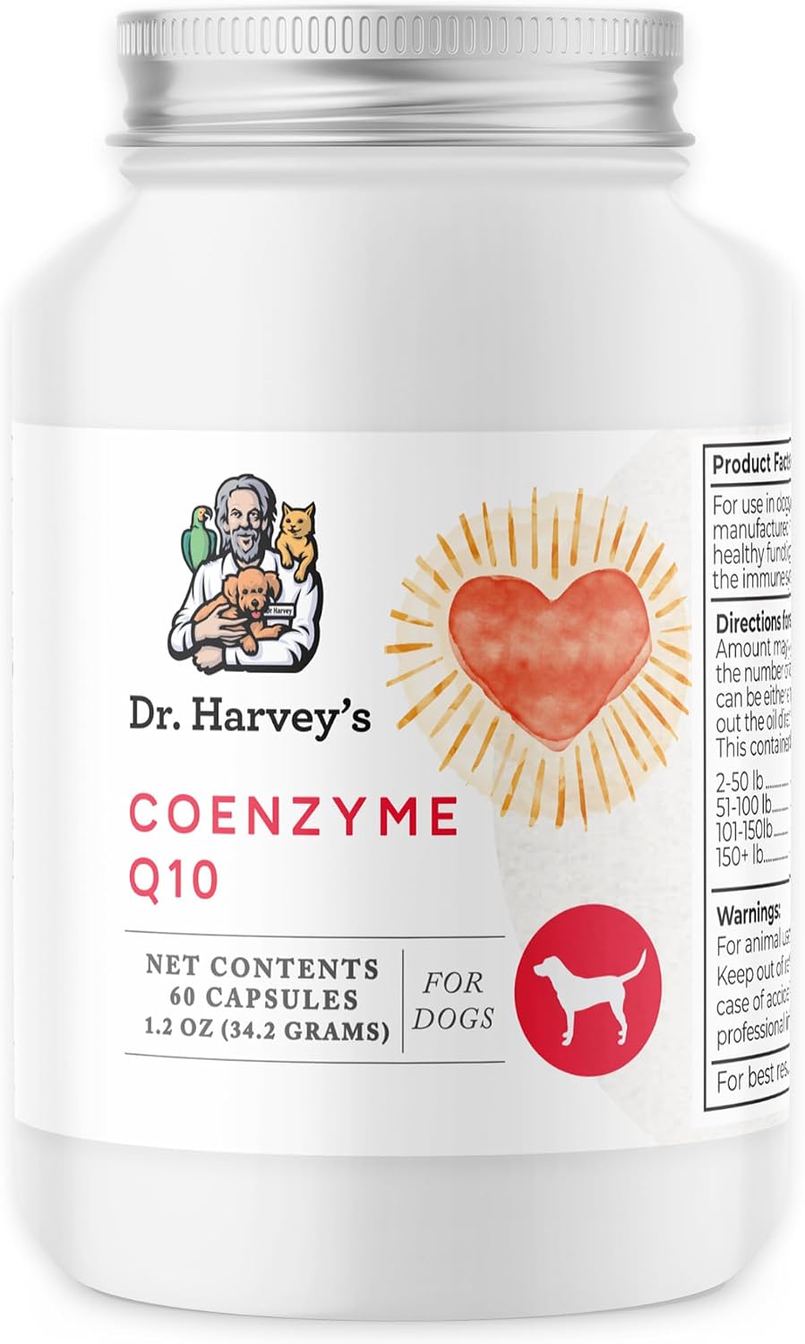 Dr. Harvey's Coenzyme Q10 - Heart & Cardiovascular Support Supplements for Dogs, 60 Capsules - görsel 1