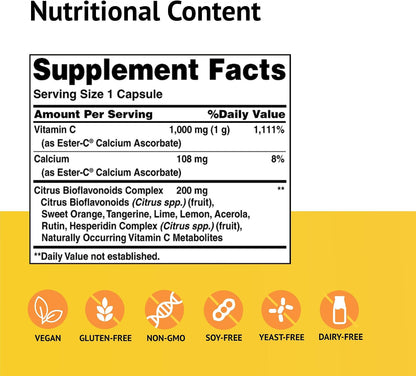 Ester-C 1000 mg with Citrus Bioflavonoids - 90 Capsules (Pack of 3)