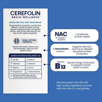 Cerefolin Brain Wellness – Targeted Nutrition for Cognitive Support (30 Capsules)