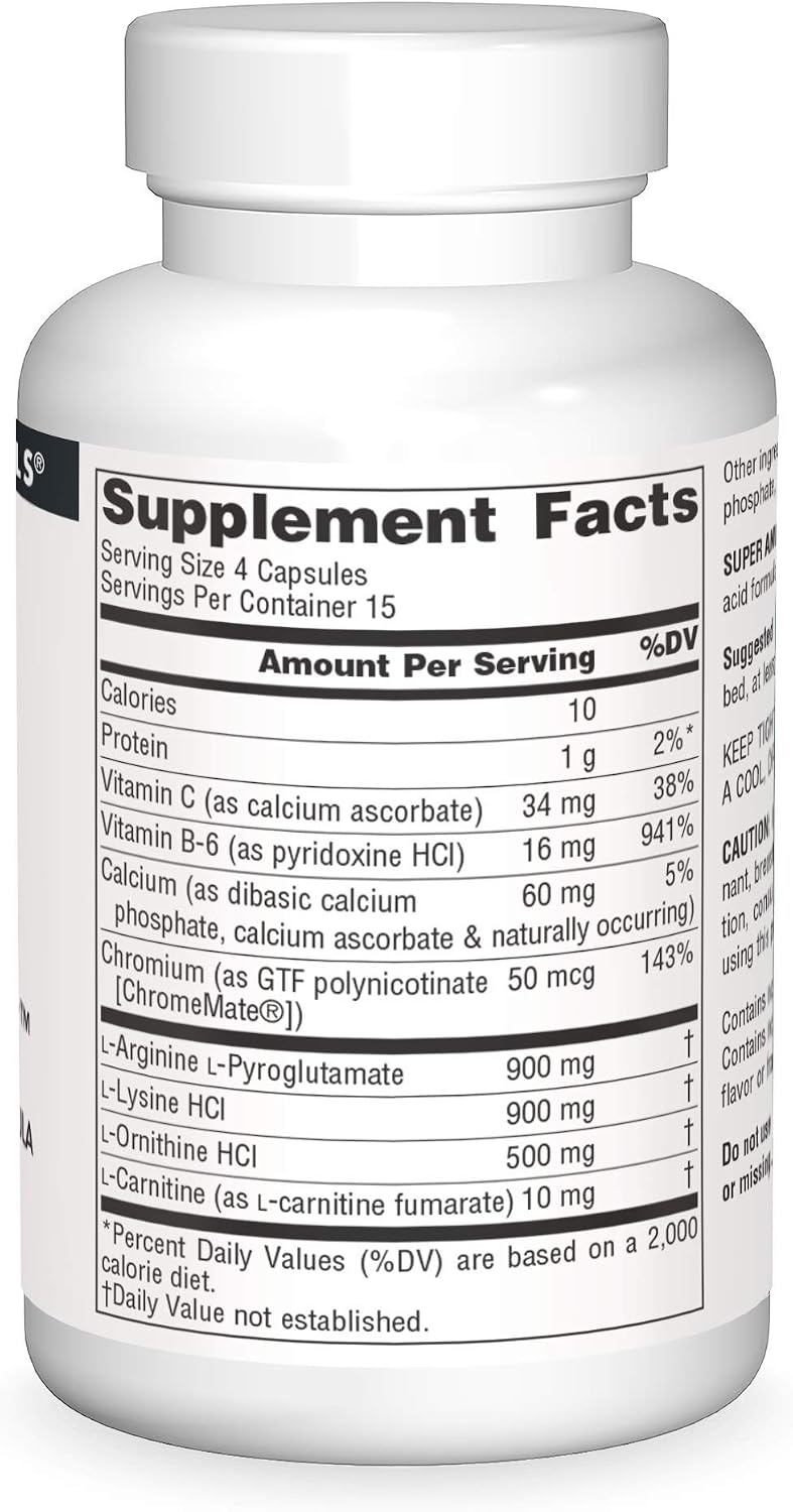 Source Naturals Super Amino Night - Advanced Amino Acid Formula - 60 Capsules - görsel 3