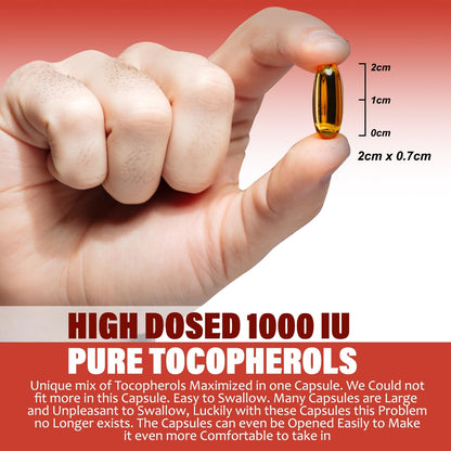 Vitamin E 1000 IU Ultra Tocopherol – All 4 Tocopherols (60 Vegan Soft gel capsules)