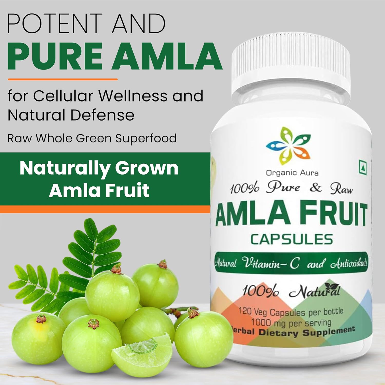 AMLA Capsules – 1000mg per Serving, 120 Vegetable Capsules – Raw Wholefood Superfood - görsel 3
