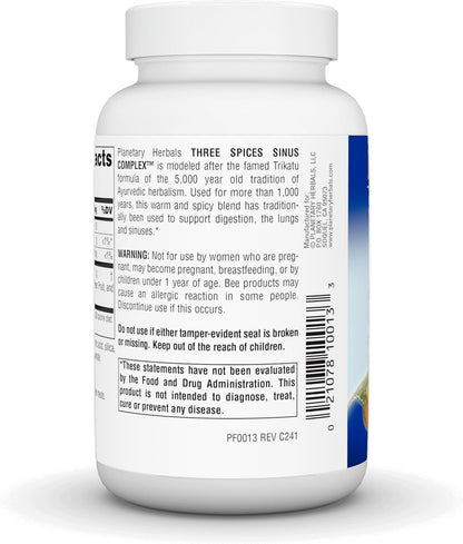 Planetary Herbals Three Spices Sinus Support Tablets