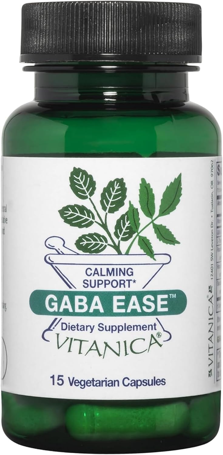 Vitanica GABA Ease - Calming Support Food Supplement with GABA, L-Theanine & Herbal Nervines - Vegan, 15 Capsules - görsel 1