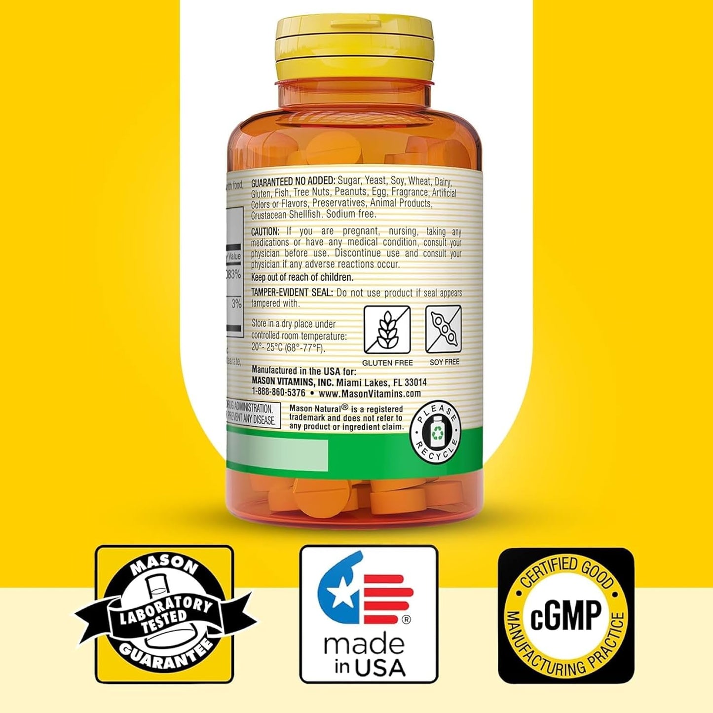 MASON NATURAL Vitamin B12 50 mcg with Calcium, 100 Tablets - görsel 6