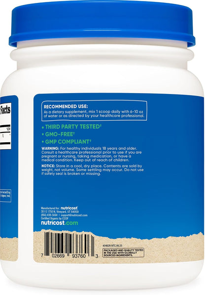 Nutricost Organic Wheatgrass Powder 453 g - Non-GMO Superfood