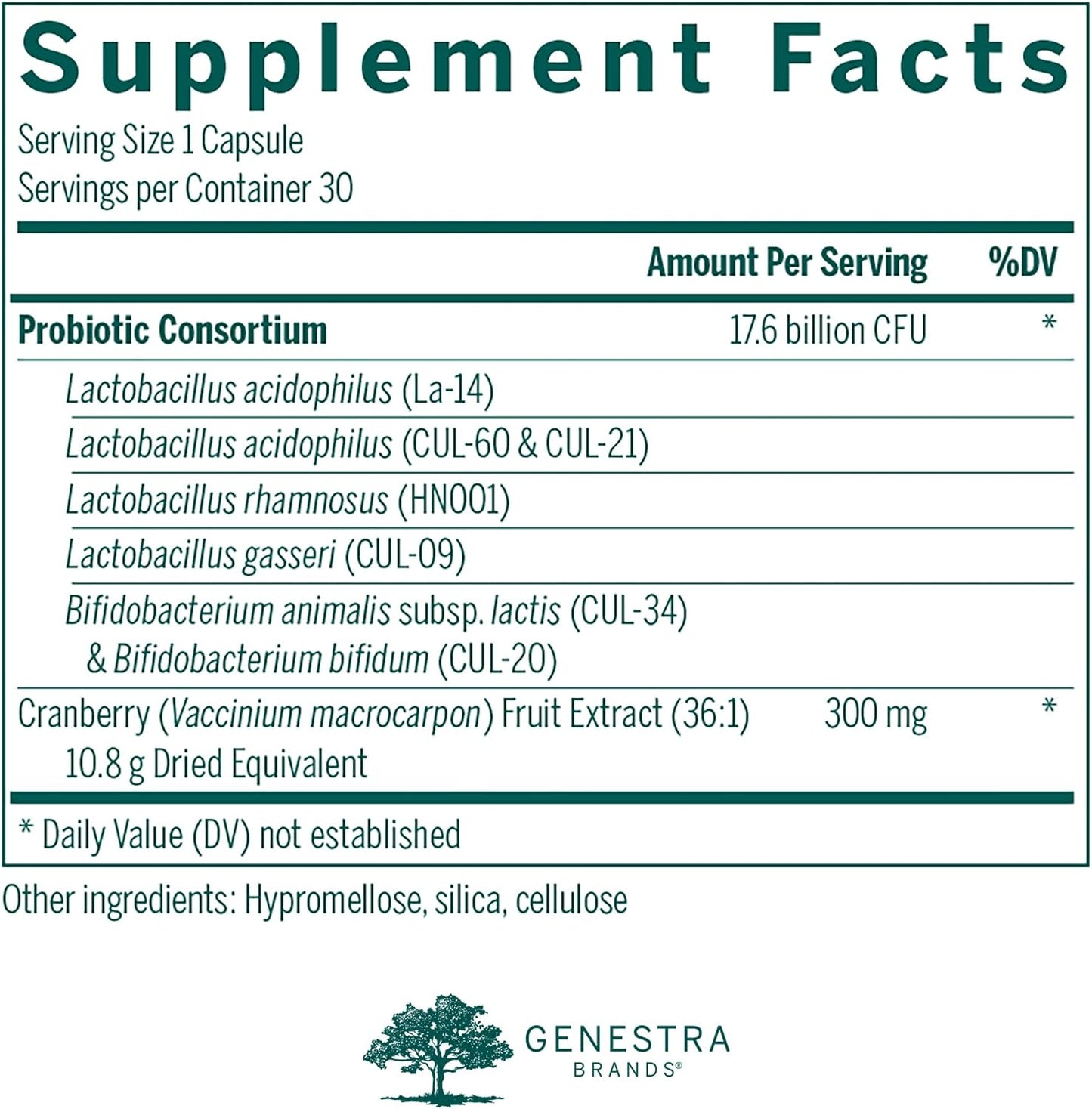 Genestra Brands HMF Women's Daily - Probiotic for Gastrointestinal and Urinary Tract Health, 30 Capsules - görsel 2