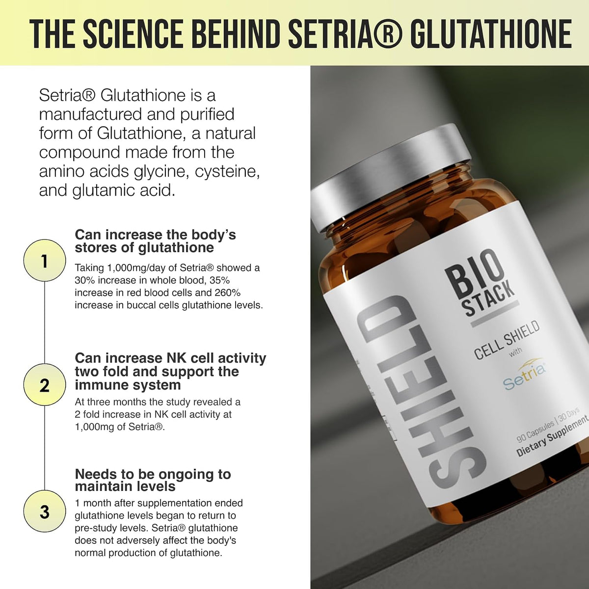 BIOSTACK Cell Shield with Setria Glutathione | Liposomal Supplement with Vitamin C, Turmeric, and C3 Curcumin Complex | Pure Reduced L-Glutathione 500mg - görsel 6